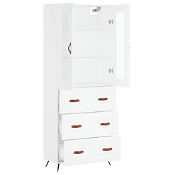 Avis vidaXL Buffet haut Blanc 69,5x34x180 cm Bois d'ingénierie