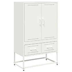 vidaXL Buffet haut blanc 68x39x111,5 cm acier