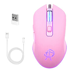 Souris de jeu filaire 7 couleurs LED rétro-éclairé, ergonomique 6 boutons souris 1600 DPI pour Windows PC