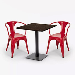 Avis Ahd Amazing Home Design ensemble 2 chaises style et table horeca 70x70cm bar restaurants starter - Rouge