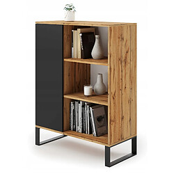 Avis Mpc Meuble étagère 90 x 40 x 116 cm sonoma wotan et noir