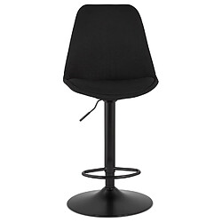 Acheter Alterego Tabouret réglable 'CAMPUS' en tissu noir et pied noir