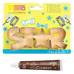 Scrapcooking Découpoir à biscuits en inox Star + Stylo chocolat