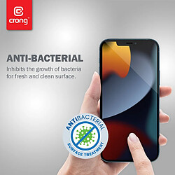 Crong Anti-Bacterial 3D Armor Glass - Verre trempé 9H pour tout l'écran de l'iPhone 13 / iPhone 13 Pro + cadre d'installation pas cher