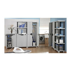 SPACESAVER 90 PLASTIKEN Armoire haute 2 portes avec étageres - l 90 x p 45 x h 184 cm - Gamme Space SAVER - Intérieur et Exté