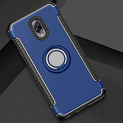 Wewoo Coque Étui de protection magnétique à 360 degrés avec anneau de rotation pour Galaxy C8 / J7 Plus bleu