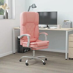 vidaXL Fauteuil de massage inclinable de bureau Rose Similicuir