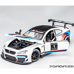 Universal Nouveauté 1: 24 M6 GT3 Le Mans Racing Freeroll Highlight Sports Racing Model Jouet Moulé sous pression Alliage métallique Miniature Garçon Cadeau | Voiture jouet moulée sous pression (Blanc)