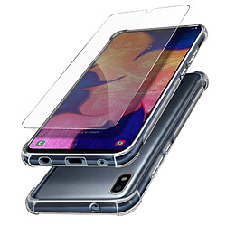 Avizar Pack Protection Galaxy A10 Coque Souple + Film Verre Trempé 9H Transparent