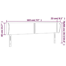 Acheter vidaXL Tête de lit avec oreilles Marron foncé 183x23x78/88 cm Tissu