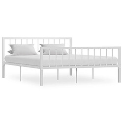 vidaXL Cadre de lit sans matelas blanc métal 160x200 cm