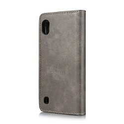 Avis Wewoo Housse Coque Etui en cuir Crazy Horse Texture Flip détachable magnétique avec support et fentes pour cartes et portefeuille Galaxy A10 Gris