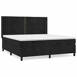 Maison Chic Lit Adulte - Lit simple Lit à sommier tapissier avec matelas moelleux - Meuble de Chambre - Noir 180x200 cm Velours -MN53074