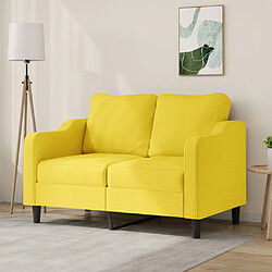 Maison Chic Canapé à 2 places,Sofa de Salon,Canapé droit Jaune clair 120 cm Tissu -GKD242903