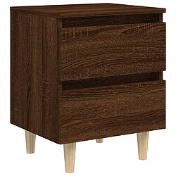 Maison Chic Table de chevet,Table de nuit,Table d'appoint pour salon avec pieds en bois Chêne marron 40x35x50 cm -MN37910