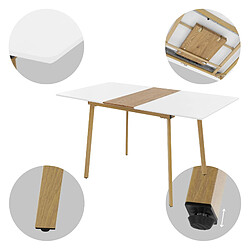 Acheter ML DESIGN MODERN LIVING Table salle à manger extensible rectangle 110/140x75 cm 4-6 personnes blanc