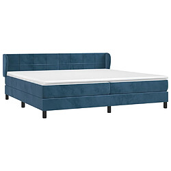 Avis Maison Chic Lit Adulte - Lit simple Lit à sommier tapissier et matelas moelleux - Meuble de Chambre - Bleu foncé 200x200cm Velours -MN49388