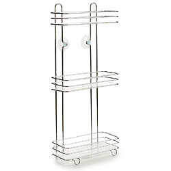 ETAGERE POUR DOUCHE ETAGERE MURALE SALLE DE BAIN 3 PANIERS DE DOUCHE ETAGERE DE SUPPORT DE RANGEMENT DE SALLE DE BAINS DE SUPPORT DE DOUCHE SUSPENDU EN CHROME DE 3 NIVEAUX 26X13,5X59,5CM+Berilo