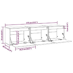 vidaXL Meubles TV 3 pcs Bois massif de pin pas cher