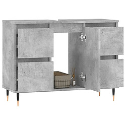 Avis Maison Chic Armoire salle de bain,Meuble de rangement de salle de bain,Meuble haut gris béton 80x33x60cm bois d'ingénierie -GKD305912