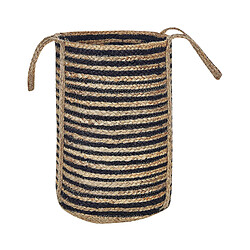 Beliani Panier en jute beige et noir d 26 cm JHANSI