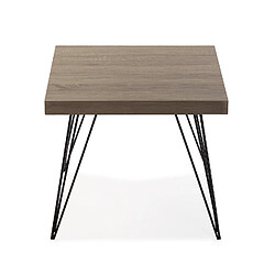 Avis Versa Table d'appoint pour le salon ou chambre Denver 50x50x43cm,bois et métal, marron et noir