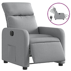 vidaXL Fauteuil inclinable électrique Gris clair Tissu