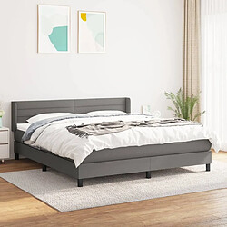 Maison Chic Lit Adulte - Lit simple Lit à sommier tapissier avec matelas moelleux - Meuble de Chambre - Gris foncé 180x200cm Tissu -MN44448