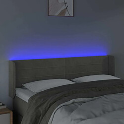 Acheter Maison Chic Tête de lit scandinave à LED,meuble de chambre Gris clair 147x16x78/88 cm Velours -MN22987