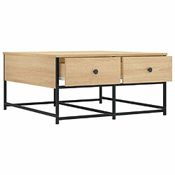 Maison Chic Table basse,Table Console Table d'appoint, Table pour salon chêne sonoma 80x80x40 cm bois d'ingénierie -MN62587 pas cher