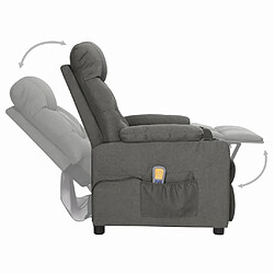 Acheter vidaXL Fauteuil de massage inclinable Gris foncé Tissu