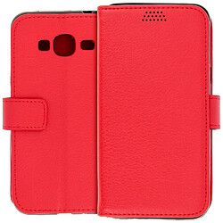 Avizar Housse Etui Folio Portefeuille Rouge Samsung Galaxy J3 - Fonction Support