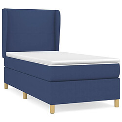 Maison Chic Lit adulte- Lit + matelas,Sommier à lattes de lit avec matelas Bleu 80x200 cm Tissu -GKD69142