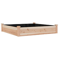 Maison Chic Jardinière,Lit surélevé de jardin - Bac à fleurs - pot de fleur doublure 120x120x25 cm bois massif sapin -GKD44630