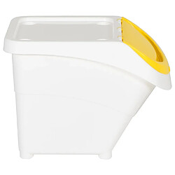 Avis vidaXL Poubelles empilables avec couvercles 3 pcs blanc PP 78 L