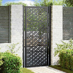 vidaXL Portail de jardin noir 105x205 cm acier conception croisée