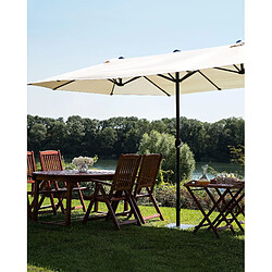 Beliani Grand parasol XL avec toile beige clair 270 x 460 cm SIBILLA