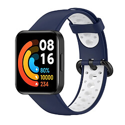 Bracelet en silicone bicolore, sangle respirante, bleu/blanc pour votre Xiaomi Redmi Watch 2