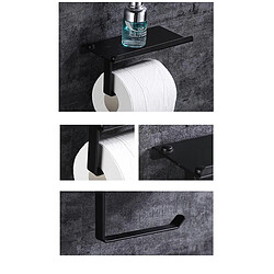 Avis Universal Porte-papier hygiénique en acier inoxydable Porte-serviettes avec téléphone portable Porte-rouleaux de toilette Convient pour l'équipement de la salle de bains Accessoires de salle de bains | Porte-papier (noir)