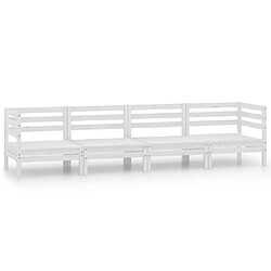 Maison Chic Salon de jardin 4 pcs - Table et chaises d'extérieur - Mobilier/Meubles de jardin Moderne Blanc Bois de pin massif -MN20445