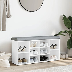 Avis Maison Chic Banc à chaussures | Meuble de rangement à chaussures Meuble d'Entrée blanc 102x32x50 cm bois d'ingénierie -MN50565