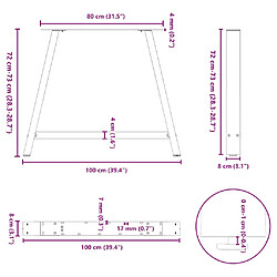 vidaXL Pieds de table basse forme de A 2 pcs noir 100x(72-73) cm acier pas cher