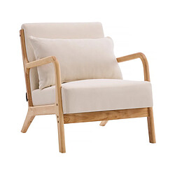 Habitat Et Jardin Fauteuil Clinton en bois style scandinave - Lin - Beige