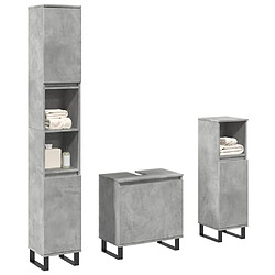 vidaXL Ensemble de meubles de salle de bain 3 pcs gris béton