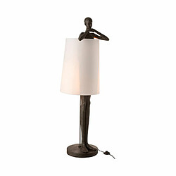 Avis Mes Lampadaire pied homme 45x43x140 cm en polyrésine marron et blanche