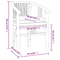 vidaXL Ensemble à manger de jardin 7 pcs Bois de teck solide pas cher