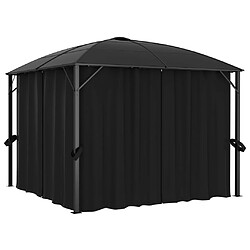 vidaXL Tonnelle avec rideaux 300x300x265 cm Anthracite