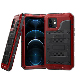 Coque en silicone + métal Antichoc Imperméable rouge pour votre Apple iPhone 12