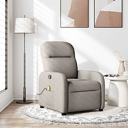 vidaXL Fauteuil de massage inclinable Taupe Tissu