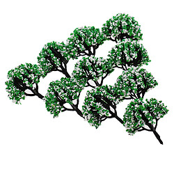 Acheter 10 pièces modèle arbres de fleurs paysage vert paysage pour Diorama blanc vert